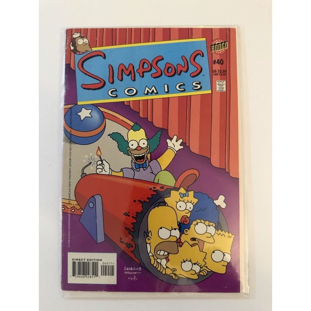 Simpsons Comics #40 Bongo 1998 Krusty the Clown Homer Marge Bart Lisa Maggie